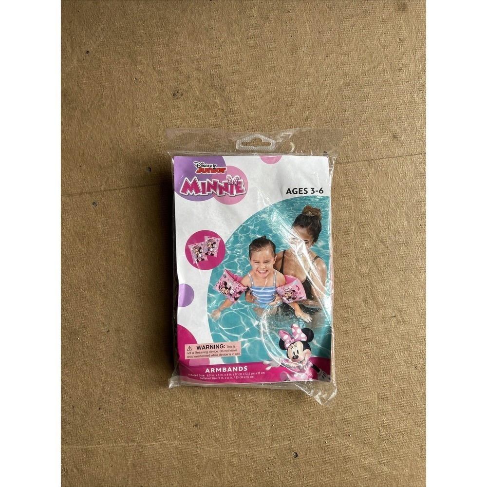 NEW *‎ Disney MINNIE MOUSE PINK INFLATABLE SWIM ARM FLOATS Pool Floaties